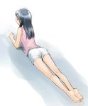  barefoot feet ikeda_jun_(mizutamari) lying original shorts solo 