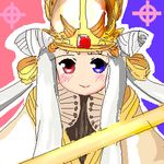  blush crown eternalspherex heterochromia lowres oekaki pope ragnarok_online smile solo 