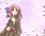  hane_(hanegoya) japanese_clothes kimono kohaku pink_hair solo tsukihime yellow_eyes 