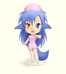  animal_ears blue_hair chibi follower_(yagisaka_seto) genderswap genderswap_(mtf) heterochromia imageboard_colors lowres md5_mismatch nurse oekaki original solo tail thighhighs yagisaka_seto 