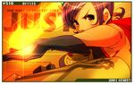  blue_hair cape falcoon gloves may_lee scarf snk solo the_king_of_fighters 