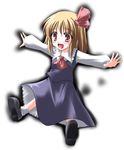  blonde_hair chibi hair_ribbon lowres necktie outstretched_arms red_eyes ribbon rumia short_hair solo spread_arms subaru_noji touhou 