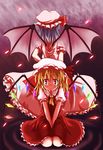  baerun bat_wings blonde_hair flandre_scarlet multiple_girls red_eyes remilia_scarlet siblings sisters touhou wings 