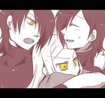  &gt;:) 2boys :d ^_^ ^o^ allelujah_haptism blush closed_eyes gundam gundam_00 hallelujah_haptism hio_(artist) hug lowres monochrome multiple_boys open_mouth red smile soma_peries spot_color sweatdrop upper_body v-shaped_eyebrows yellow_eyes 