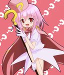  ? benesse cape fang hat hatena_yousei katoyuu pink_cape pink_hair pink_hat solo 