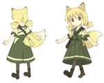  animal_ears bad_id bad_pixiv_id bag blonde_hair boots brown_eyes copyright_request fox_ears ikura_hato pantyhose ribbon tail 