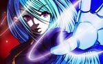  aqua_hair breasts falcoon gloves highres kula_diamond large_breasts lips long_hair negativezero purple_eyes snk solo the_king_of_fighters vector_trace 