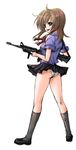  ass gun original panties rifle school_uniform serafuku skirt solo tachibana_koo underwear weapon 
