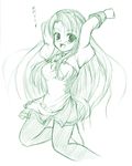  green johnny_(from_scratch) long_hair monochrome pantyhose sketch solo suzumiya_haruhi_no_yuuutsu tsuruya very_long_hair 