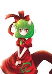  animal_ears cat_ears catbell front_ponytail kagiyama_hina kemonomimi_mode solo touhou 