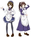  artist_request brown_eyes brown_hair genderswap genderswap_(mtf) koizumi_itsuki_(female) kyonko maid multiple_girls pantyhose ponytail suzumiya_haruhi_no_yuuutsu waitress 