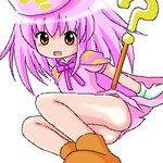  artist_request benesse hat hatena_yousei lowres oekaki pink_cape pink_hair pink_hat solo 