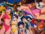  90s aic amano_misao_(pretty_sammy) ass azuma_kiyohiko battle_athletes bikini black_hair blue_hair breasts brown_eyes brown_hair cleavage company_connection crossover dark_skin el_hazard everyone flat_chest green_eyes hairband headband jinnai_nanami kanzaki_akari long_hair mahou_shoujo_pretty_sammy masaki_aeka_jurai masaki_sasami_jurai mecha medium_breasts multiple_crossover multiple_girls open_mouth pink_eyes red_eyes red_hair rune_venus ryouko_(tenchi_muyou!) shayla-shayla short_hair spiked_hair swimsuit tenchi_muyou! twintails yanagida_ichino yellow_eyes 