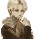  as_(ashes) bishounen blonde_hair johan_liebert lizard male_focus monster_(manga) solo 