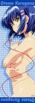  absurdres agata_yoshimi blue_hair breasts frown hair_ornament highres kurogane_otome medium_breasts non-web_source nude official_art red_string short_hair sideboob solo string string_around_finger tsuyokiss upper_body yellow_eyes 