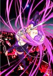  blindfold downblouse fate/stay_night fate_(series) highres katou_haruaki knife long_hair md5_mismatch purple_hair rider solo very_long_hair 