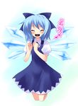  animated animated_gif bow cirno closed_eyes smile solo touhou wings 