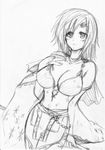 breasts cleavage final_fantasy final_fantasy_iv greyscale large_breasts monochrome rydia solo thighhighs yasakani_an 