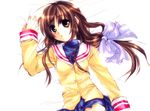  bad_id bad_pixiv_id bangs bare_legs clannad hikarizaka_private_high_school_uniform ibuki_fuuko satomi_yoshitaka school_uniform solo 