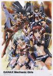  everyone glasses group gun gunbuster mecha top_wo_nerae! weapon 