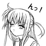  arisa_bannings closed_eyes frapowa greyscale lowres lyrical_nanoha mahou_shoujo_lyrical_nanoha monochrome sketch solo 