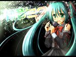  aqua_hair hatsune_miku long_hair mashayuki microphone solo twintails vocaloid 