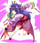  double_bun kabocha_(monkey4) legs long_hair looking_at_viewer purple_hair ranma_1/2 shampoo_(ranma_1/2) solo 