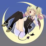 ass blonde_hair legs mikazukimo one_eye_closed original red_eyes solo thighhighs 