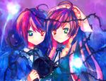  dress hat heterochromia multiple_girls rozen_maiden siblings sisters souseiseki suiseiseki thorns tsuchiya_akira twins 