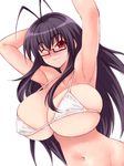  armpits bikini breasts fuyube_rion glasses huge_breasts mahou_sensei_negima! one_eye_closed saotome_haruna solo swimsuit 