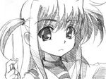  arisa_bannings gofu greyscale lyrical_nanoha mahou_shoujo_lyrical_nanoha monochrome sketch solo traditional_media 