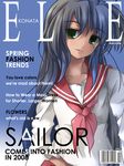  bad_id bad_pixiv_id cover highres izumi_konata lucky_star magazine_cover pink_neckwear ryouou_school_uniform sakura_sora school_uniform serafuku solo 