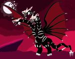  black_skin broken_moon claws crossover dragon dragon_horns dragon_tail dragon_wings ghost922114 giant giant_monster godzilla_(series) grimm horns kaijuu king_ghidorah large_wings monster moon multiple_heads no_humans open_mouth orange_eyes rwby scales sharp_teeth sky tail teeth wings wyvern 