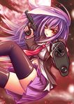  aiming_at_viewer animal_ears bad_id bad_pixiv_id black_legwear blazer bunny_ears crazy_eyes dual_wielding gun handgun holding jacket moon necktie pistol red_eyes red_neckwear reisen_udongein_inaba rifling skirt solo suzuneko_(yume_no_kyoukai) thighhighs touhou weapon 