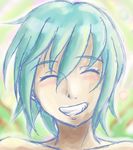  azu_(warehouse86) blush closed_eyes eureka eureka_seven eureka_seven_(series) green_hair lowres smile solo teeth 