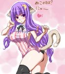  animal_ears crescent crescent_hair_ornament dog_ears hair_ornament jema oekaki panties patchouli_knowledge solo tail thighhighs touhou underwear 