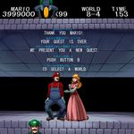  2boys bilingual coin dress english luigi mario mario_(series) masao multiple_boys pink_dress princess_peach realistic super_mario_bros. 