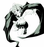  antennae cape green monochrome short_hair solo touhou touya_(the-moon) wriggle_nightbug 