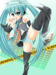  aqua_hair hatsune_miku katsuragi_niya long_hair panties solo striped striped_panties thighhighs twintails underwear very_long_hair vocaloid 