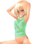  bad_id bad_pixiv_id blonde_hair bottomless camisole colorge copyright_request fang oekaki see-through solo 