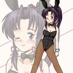  animal_ears bunny_ears bunnysuit fishnet_pantyhose fishnets haruka_(sister_princess) one_eye_closed pantyhose sister_princess solo zoom_layer zoro_(razon_de_vida) 