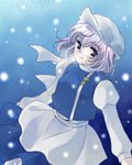  bangs coco_(artist) letty_whiterock lowres oekaki snow solo touhou 