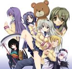  6+girls bangs black_panties blunt_bangs clannad enma_ai fujibayashi_kyou hikarizaka_private_high_school_uniform hime_cut ibuki_fuuko ichinose_kotomi jigoku_shoujo multiple_girls panties rozen_maiden sakagami_tomoyo school_uniform suigintou sunohara_youhei tomusooya underwear 