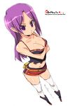  boots breasts cleavage crossed_arms large_breasts miniskirt oekaki onija_tarou original purple_eyes purple_hair skirt solo thighhighs 