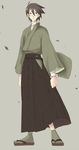  black_hakama brown_hair glasses hakama haru_(fiction) itoshiki_nozomu japanese_clothes male_focus sayonara_zetsubou_sensei shosei solo tabi 