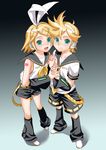  1girl bad_id bad_pixiv_id brother_and_sister holding_hands kagamine_len kagamine_rin mattaku_mousuke siblings twins vocaloid 