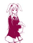  :&lt; animal_ears artist_request bunny bunny_ears long_hair monochrome red reisen_udongein_inaba sketch solo touhou 