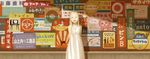  blonde_hair christ_signboard kirobaito long_hair oldschool open_mouth original poster_(object) sign smile solo wall 