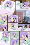  banned_artist blue_eyes comic highres hiiragi_kagami kagamin_bocchi lucky_star mountain_pukuichi purple_hair translated 