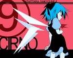  1girl blue_hair cirno hair_ribbon minazuki_maya ribbon short_hair solo touhou wallpaper wings 